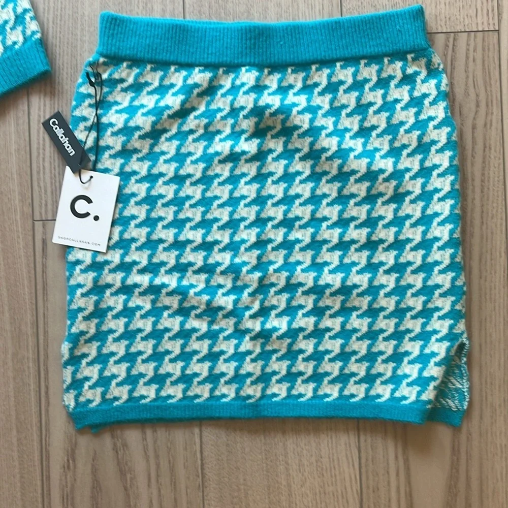 NWT Callahan x Revolve Top & Skirt Set in Argyle Blue - Picture 3 of 7
